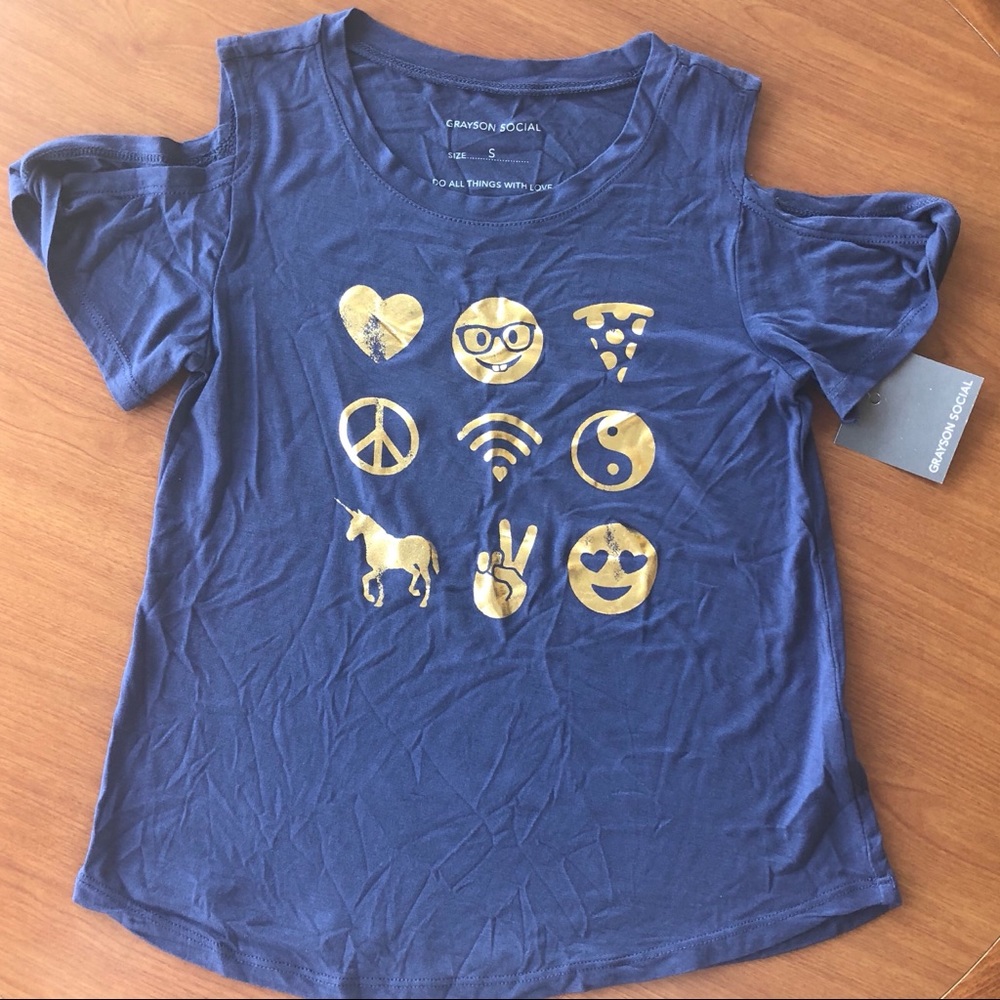 Girls Sm Blue & Gold Top